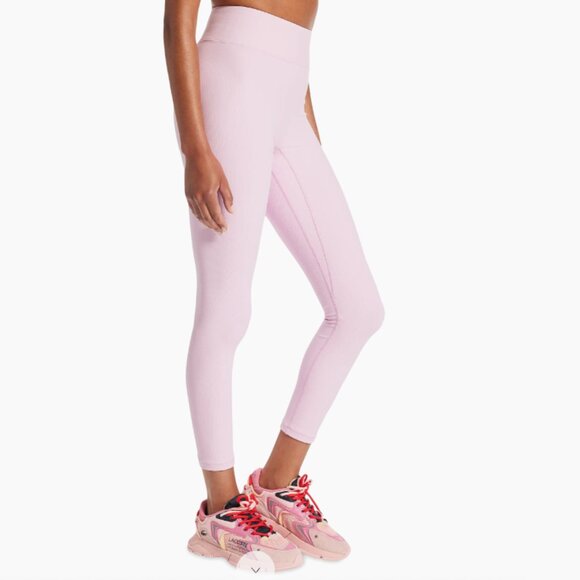 Lacoste x Bandier High-Waisted Leggings in Pink- S - Picture 6 of 12